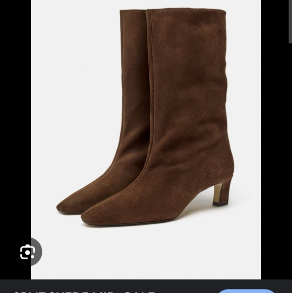 Zara Heeled Suede Mid-Calf Boots (size 7) - Picture 5 of 7